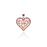 Heart Shaped Zircon Connector-DIY Jewelry Making Accessories   23x23mm