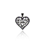 Heart Shaped Zircon Connector-DIY Jewelry Making Accessories   23x23mm