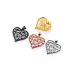 Heart Shaped Zircon Connector-DIY Jewelry Making Accessories   23x23mm