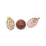 Oval Zircon Connector-DIY Jewelry Making Accessories   16x26mm