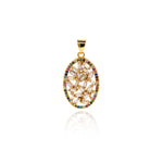 Oval Zircon Connector-DIY Jewelry Making Accessories   16x26mm
