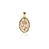 Oval Zircon Connector-DIY Jewelry Making Accessories   16x26mm