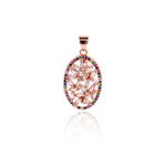 Oval Zircon Connector-DIY Jewelry Making Accessories   16x26mm