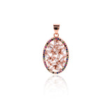 Oval Zircon Connector-DIY Jewelry Making Accessories   16x26mm