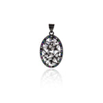 Oval Zircon Connector-DIY Jewelry Making Accessories   16x26mm