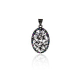 Oval Zircon Connector-DIY Jewelry Making Accessories   16x26mm