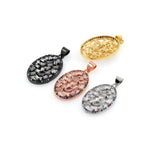 Oval Zircon Connector-DIY Jewelry Making Accessories   16x26mm