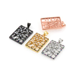 Rectangular Zircon Connector-DIY Jewelry Making Accessories   18x26mm
