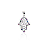 Exquisite Hamsa Zircon Connector-DIY Jewelry Making Accessories   17x23mm