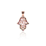 Exquisite Hamsa Zircon Connector-DIY Jewelry Making Accessories   17x23mm