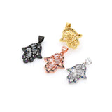 Exquisite Hamsa Zircon Connector-DIY Jewelry Making Accessories   17x23mm