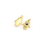 Minimalist Hamsa Evil Eye Pendant-DIY Jewelry Making Accessories   12x19mm
