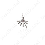Sun Rays Pendant,Micro Pave CZ Stone Jewelry Charms 12x12mm
