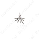 Sun Rays Pendant,Micro Pave CZ Stone Jewelry Charms 12x12mm