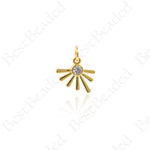 Sun Rays Pendant,Micro Pave CZ Stone Jewelry Charms 12x12mm