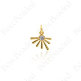 Sun Rays Pendant,Micro Pave CZ Stone Jewelry Charms 12x12mm