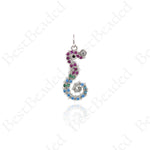 Seahorse Pendants,Cubic Pave Ocean Charms 9x21mm
