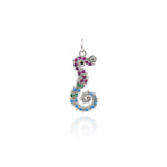 Exquisite Seahorse Zircon Pendant-DIY Jewelry Making Accessories   9x21mm