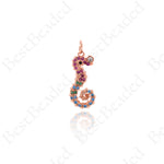 Seahorse Pendants,Cubic Pave Ocean Charms 9x21mm