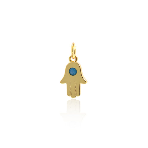 Minimalist Enamel Hamsa Pendant-DIY Jewelry Making Accessories  8x13mm