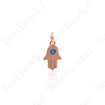 Hand of Fatima Pendants,Pave Turquoise Hamsa Hand Charms 8x13mm