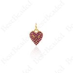 Cubic Heart Pendants,CZ Stone Heart Jewelry Making Accessory 9x11mm