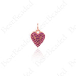 Cubic Heart Pendants,CZ Stone Heart Jewelry Making Accessory 9x11mm