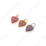Cubic Heart Pendants,CZ Stone Heart Jewelry Making Accessory 9x11mm