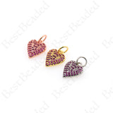 Cubic Heart Pendants,CZ Stone Heart Jewelry Making Accessory 9x11mm