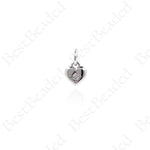 Mini Heart Charms,Brass Metal Pave CZ Stone Pendants 6x7