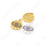 Evil Eye Pendant,Multi-color Cubic Paved Large Eye Charms 19x22mm