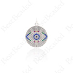 Evil Eye Pendant,Multi-color Cubic Paved Large Eye Charms 19x22mm
