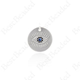 Evil Eye Pendant,Micro Pave CZ Stone Protection Jewelry Accessory 18.5mm