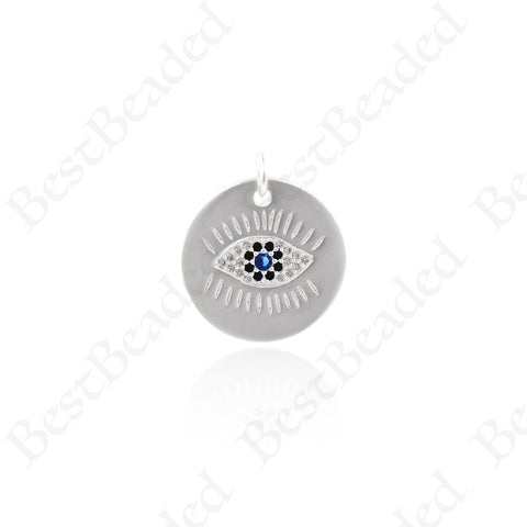 Evil Eye Pendant,Micro Pave CZ Stone Protection Jewelry Accessory 18.5mm