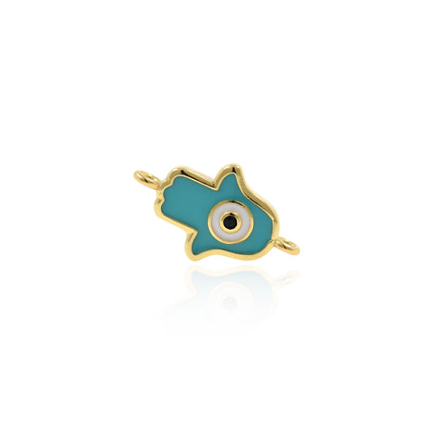 Minimalist Enamel Hamsa Connector-DIY Jewelry Making Accessories   16x10mm