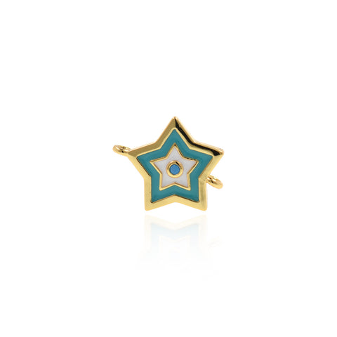 Minimalist Enamel Star Connector-DIY Jewelry Making Accessories   16x13mm