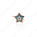 Star Connector,Turquoise Enamel Geometric Spacers 16x13mm