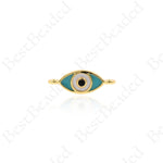 Turquoise Evil Eye Connector,Mini Enamel Eye Spacers 13x5mm