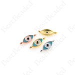 Turquoise Evil Eye Connector,Mini Enamel Eye Spacers 13x5mm