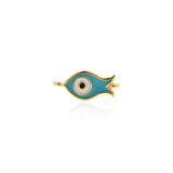Flower Enamel Evil Eye Connector-DIY Jewelry Making Accessories   15x7mm
