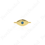 Gold Plated Evil Eye Connector,Turquoise Eye Spacer Accessory 17x7mm