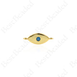 Gold Plated Evil Eye Connector,Turquoise Eye Spacer Accessory 17x7mm