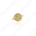 Turtle Spacer Charms,Gold Plated Cubic Tortoise Animal Connector 12x9mm