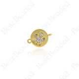 Turtle Spacer Charms,Gold Plated Cubic Tortoise Animal Connector 12x9mm