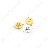Turtle Spacer Charms,Gold Plated Cubic Tortoise Animal Connector 12x9mm