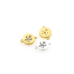 Round Zircon Tortoise Connector-DIY Jewelry Making Accessories   12x9mm