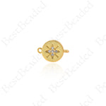 North Star Pendant,Clear Cubic Star Connector Spacers 12x9mm