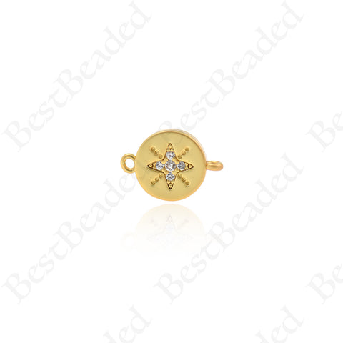 North Star Pendant,Clear Cubic Star Connector Spacers 12x9mm