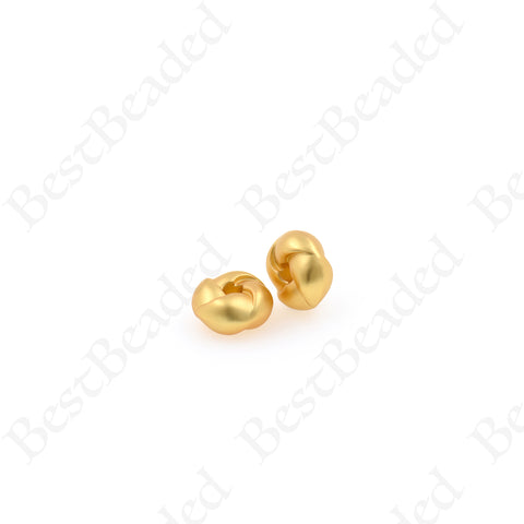 Woven Love Spacer Bead,Matte Gold Plated Rondelle Beads 7mm