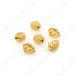 Hammering Oval Bead Spacers,Matte Gold Plated Nugget Beads 11x7mm